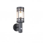 Paloma - Anthracite PIR Wall Lamp with Clear Diffuser