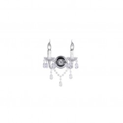 Lüster - Chrome 2 Light Wall Lamp with Clear Acrylic Crystal Lüster - Chrome 2 Light Wall Lamp with Clear Acrylic Crystal