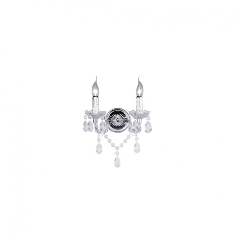 - Lüster - Chrome 2 Light Wall Lamp with Clear Acrylic Crystal Trio-R25072000 - Lüster - Chrome 2 Light Wall Lamp with Clear Acrylic Crystal