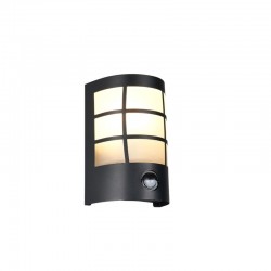 Sintra - Matt Black PIR Wall Lamp with White Glass Sintra - Matt Black PIR Wall Lamp with White Glass