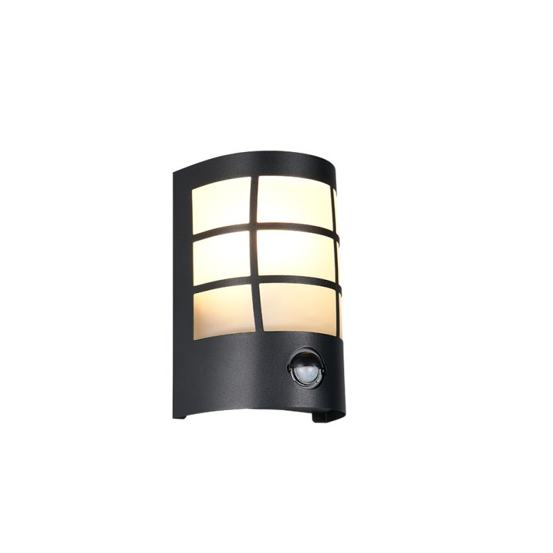 - Sintra - Matt Black PIR Wall Lamp with White Glass Trio-R26459132 - Sintra - Matt Black PIR Wall Lamp with White Glass