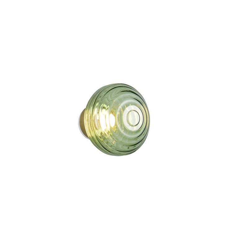 Trio-R27771115 - Earl - Rechargeable Matt Brass LED Wall Lamp with Green Glass