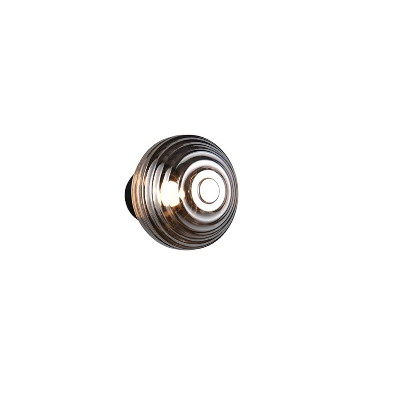 Trio-R27771154 - Earl - Rechargeable Matt Black LED Wall Lamp with Smoked Glass