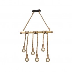 Wilma - Rope & Bamboo 6 Light over Island Fitting