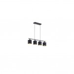 Tommy - Matt Black 4 Light over Island Fitting with Black & Gold Shade Tommy - Matt Black 4 Light over Island Fitting with Black & Gold Shade
