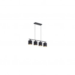 Tommy - Matt Black 4 Light over Island Fitting with Black & Gold Shade Tommy - Matt Black 4 Light over Island Fitting with Black & Gold Shade