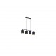 - Tommy - Matt Black 4 Light over Island Fitting with Black & Gold Shade Trio-R30334079 - Tommy - Matt Black 4 Light over Island Fitting with Black & Gold Shade