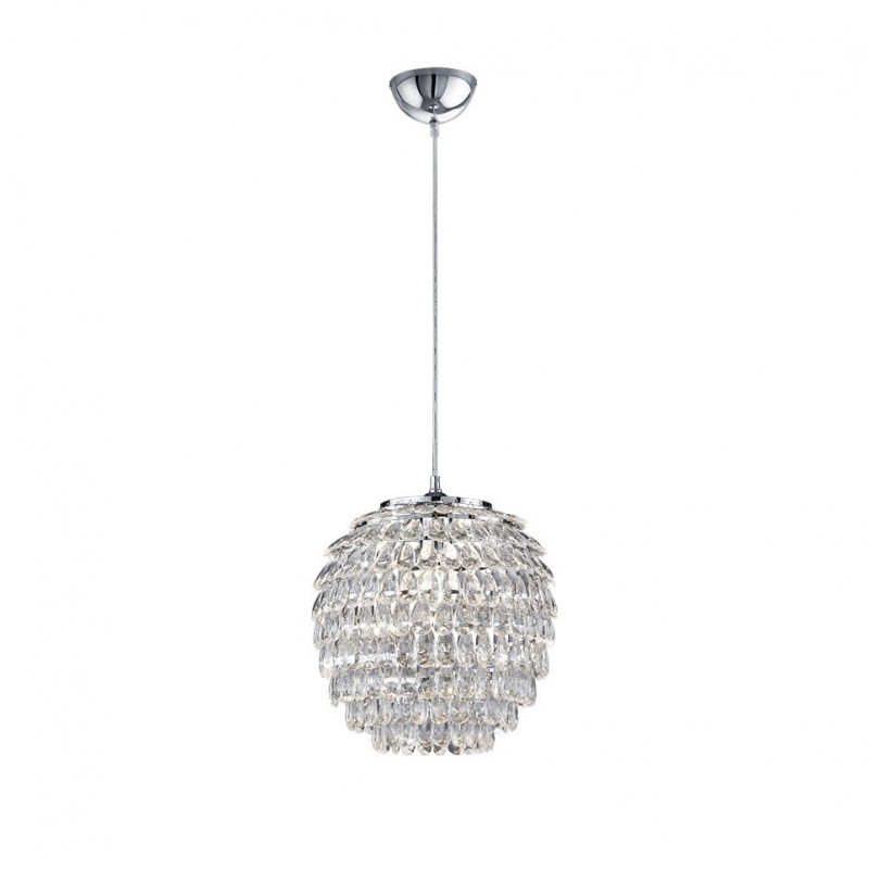 - Petty - Chrome Pendant with Clear Acrylic Trio-R30451906 - Petty - Chrome Pendant with Clear Acrylic