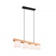 - Cameron - Matt Black & Wooden over Island Fitting with White Shade Trio-R30654001 - Cameron - Matt Black & Wooden over Island Fitting with White Shade