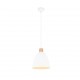 - Jagger - Matt White & Wooden Pendant Ø 25 cm Trio-R30681031 - Jagger - Matt White & Wooden Pendant Ø 25 cm