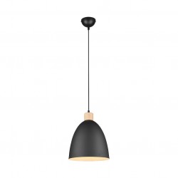 Jagger - Matt Black & Wooden Pendant Ø 25 cm Jagger - Matt Black & Wooden Pendant Ø 25 cm