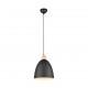 - Jagger - Matt Black & Wooden Pendant Ø 25 cm Trio-R30681032 - Jagger - Matt Black & Wooden Pendant Ø 25 cm