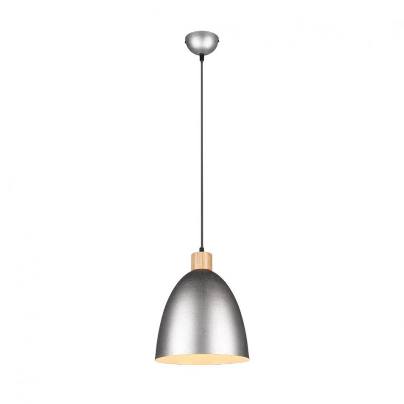 - Jagger - Antique Nickel & Wooden Pendant Ø 25 cm Trio-R30681067 - Jagger - Antique Nickel & Wooden Pendant Ø 25 cm
