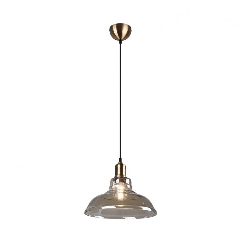 Trio-R30731004 - Aldo - Antique Brass Pendant with Amber Glass
