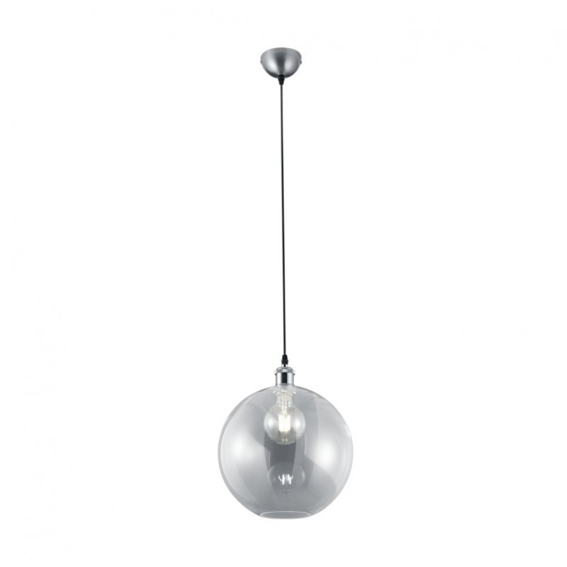 - Dino - Matt Nickel Pendant with Clear Glass Trio-R30771007 - Dino - Matt Nickel Pendant with Clear Glass