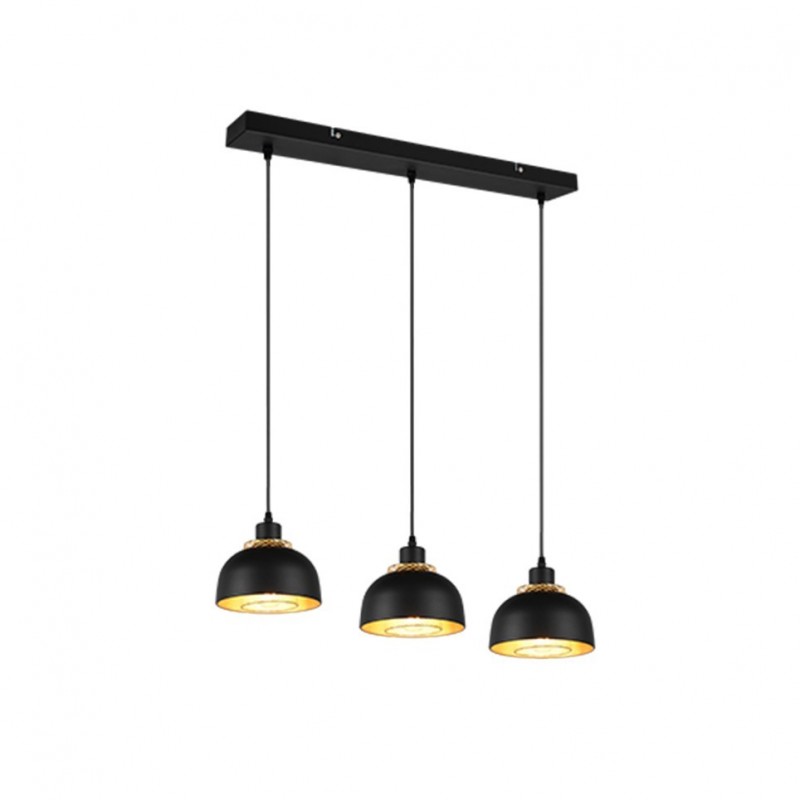 - Punch - Black & Gold 3 Light over Island Fitting Trio-R30813032 - Punch - Black & Gold 3 Light over Island Fitting