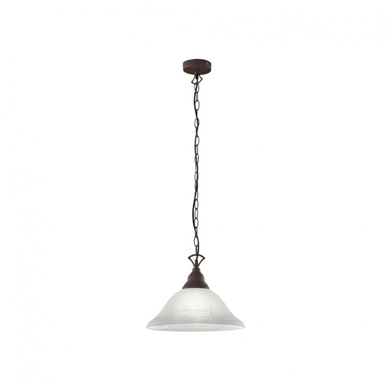 - Country - Rusty Pendant with Alabaster Glass Trio-R30871024 - Country - Rusty Pendant with Alabaster Glass