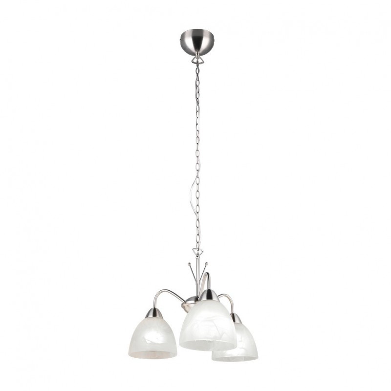 - Dobby - Matt Nickel 3 Light Centre Fitting with Alabaster Glass Trio-R31053007 - Dobby - Matt Nickel 3 Light Centre Fitting with Alabaster Glass