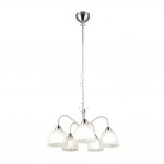 Dobby - Matt Nickel 5 Light Centre Fitting with Alabaster Glass Dobby - Matt Nickel 5 Light Centre Fitting with Alabaster Glass