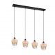 - Borka - Black 4 Light over Island Fitting with Rattan Shade Trio-R31264036 - Borka - Black 4 Light over Island Fitting with Rattan Shade