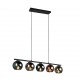 Trio-R31305017 - Sheldon - Black 5 light over Island Fitting with Multicolour Glasses