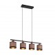 Trio-R31554041 - Davos - Black 4 Light over Island Fitting with Taupe Shade