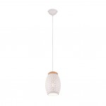 Bidar - White Pendant with Wood Accent Bidar - White Pendant with Wood Accent