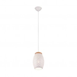 Bidar - White Pendant with Wood Accent Bidar - White Pendant with Wood Accent