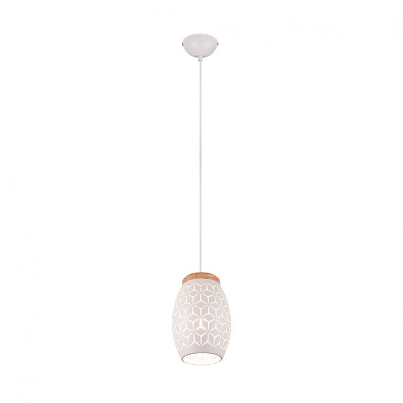 - Bidar - White Pendant with Wood Accent Trio-R31571031 - Bidar - White Pendant with Wood Accent