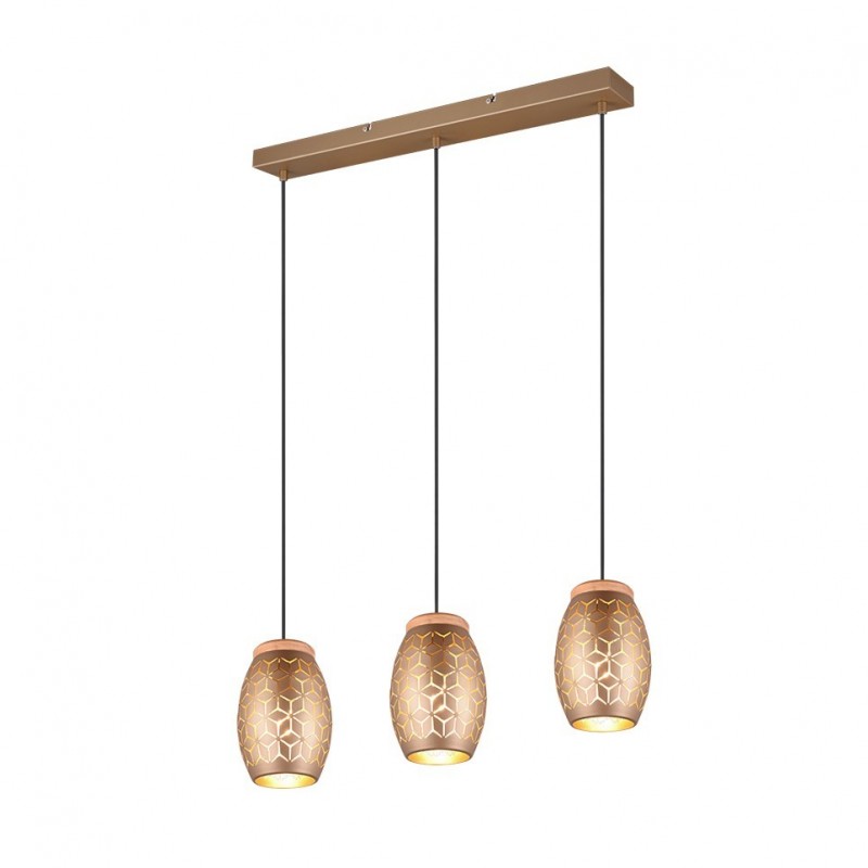- Bidar - Coffee 3 Light over Island Fitting with Wood Accent Trio-R31573065 - Bidar - Coffee 3 Light over Island Fitting with Wood Accent