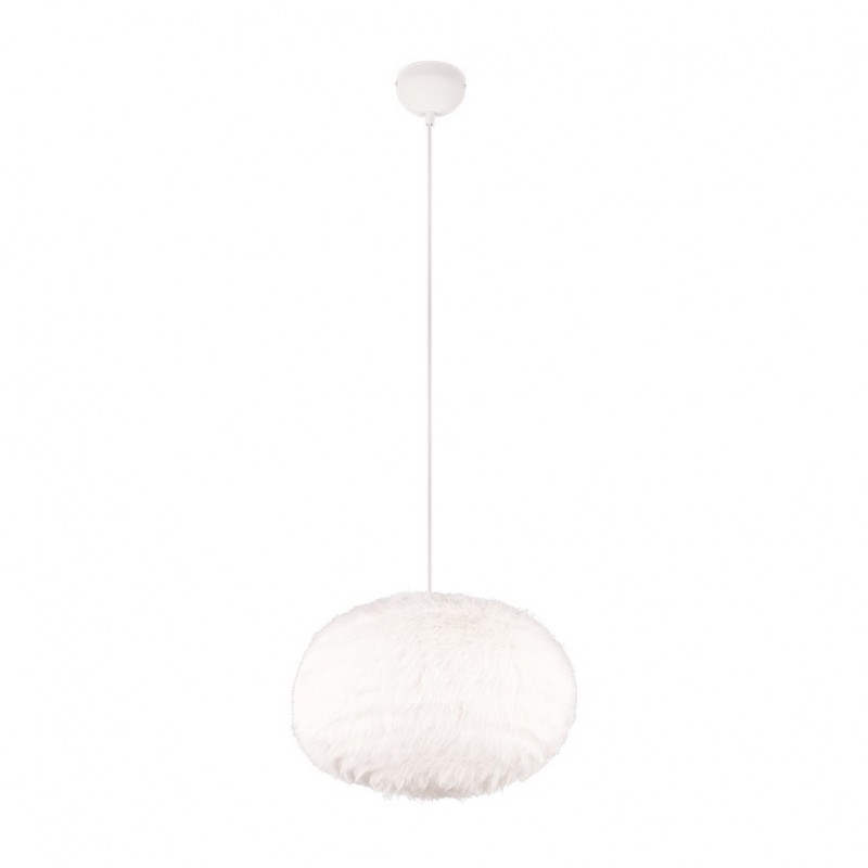 Ceiling Lights - Furry - White Pendant with White Synthetic Plush Ø 50 cm Trio-R31581901 - Furry - White Pendant with White Synthetic Plush Ø 50 cm