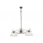 Country - Rusty 2 Light over Island Fitting with Alabaster Glass