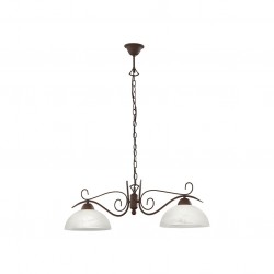 Country - Rusty 2 Light over Island Fitting with Alabaster Glass Country - Rusty 2 Light over Island Fitting with Alabaster Glass