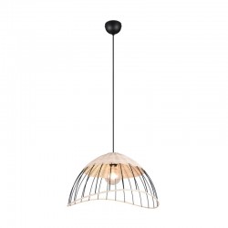 Sandrine - Matt Black Pendant with Rattan Meshwork Sandrine - Matt Black Pendant with Rattan Meshwork