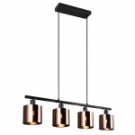 Jason - Matt Black 4 Light over Island Fitting with Bronze Shade