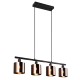 Trio-R36304064 - Jason - Matt Black 4 Light over Island Fitting with Bronze Shade