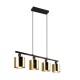 Trio-R36304079 - Jason - Matt Black 4 Light over Island Fitting with Gold Shade