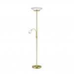 Gerry - Matt Brass Mother & Child Floor Lamp with Opal Glass Gerry - Matt Brass Mother & Child Floor Lamp with Opal Glass