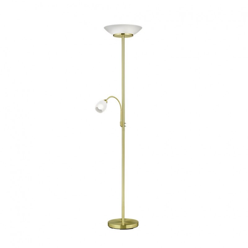 - Gerry - Matt Brass Mother & Child Floor Lamp with Opal Glass Trio-R40063108 - Gerry - Matt Brass Mother & Child Floor Lamp with Opal Glass