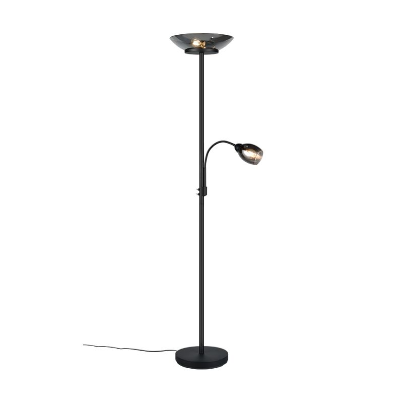 Table & Floor Lamp - Gerry - Matt Black Mother & Child Floor Lamp with Smoked Mirrored Glass Trio-R40063132 - Gerry - Matt Black Mother & Child Floor Lamp with Smoked Mirrored Glass