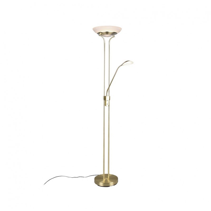 - Orson - Matt Brass Mother & Child LED Floor Lamp with Alabaster Glass Trio-R40073508 - Orson - Matt Brass Mother & Child LED Floor Lamp with Alabaster Glass