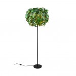Leavy - Matt Black 3 Light Floor Lamp with Green Leaves Leavy - Matt Black 3 Light Floor Lamp with Green Leaves