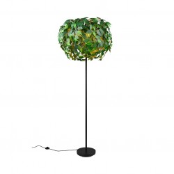 Leavy - Matt Black 3 Light Floor Lamp with Green Leaves Leavy - Matt Black 3 Light Floor Lamp with Green Leaves