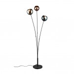 Sheldon - Black 3 light Floor Lamp with Multicolour Glasses Sheldon - Black 3 light Floor Lamp with Multicolour Glasses