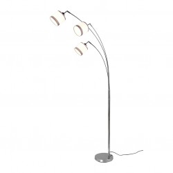 Davos - Chrome 3 Light Floor Lamp with White Shade Davos - Chrome 3 Light Floor Lamp with White Shade