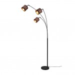 Davos - Black 3 Light Floor Lamp with Taupe Shade Davos - Black 3 Light Floor Lamp with Taupe Shade