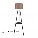 Colette - Black Tripod Floor Lamp with Taupe & Gold Shade Colette - Black Tripod Floor Lamp with Taupe & Gold Shade