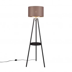 Colette - Black Tripod Floor Lamp with Taupe & Gold Shade Colette - Black Tripod Floor Lamp with Taupe & Gold Shade
