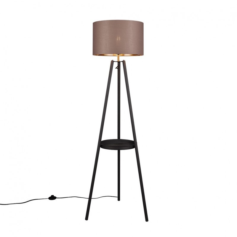 - Colette - Black Tripod Floor Lamp with Taupe & Gold Shade Trio-R41561032 - Colette - Black Tripod Floor Lamp with Taupe & Gold Shade