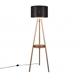 Colette - Coffee Tripod Floor Lamp with Black & Gold Shade Colette - Coffee Tripod Floor Lamp with Black & Gold Shade